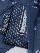 Printed Cotton Blend Unstitched Suit With Dupatta